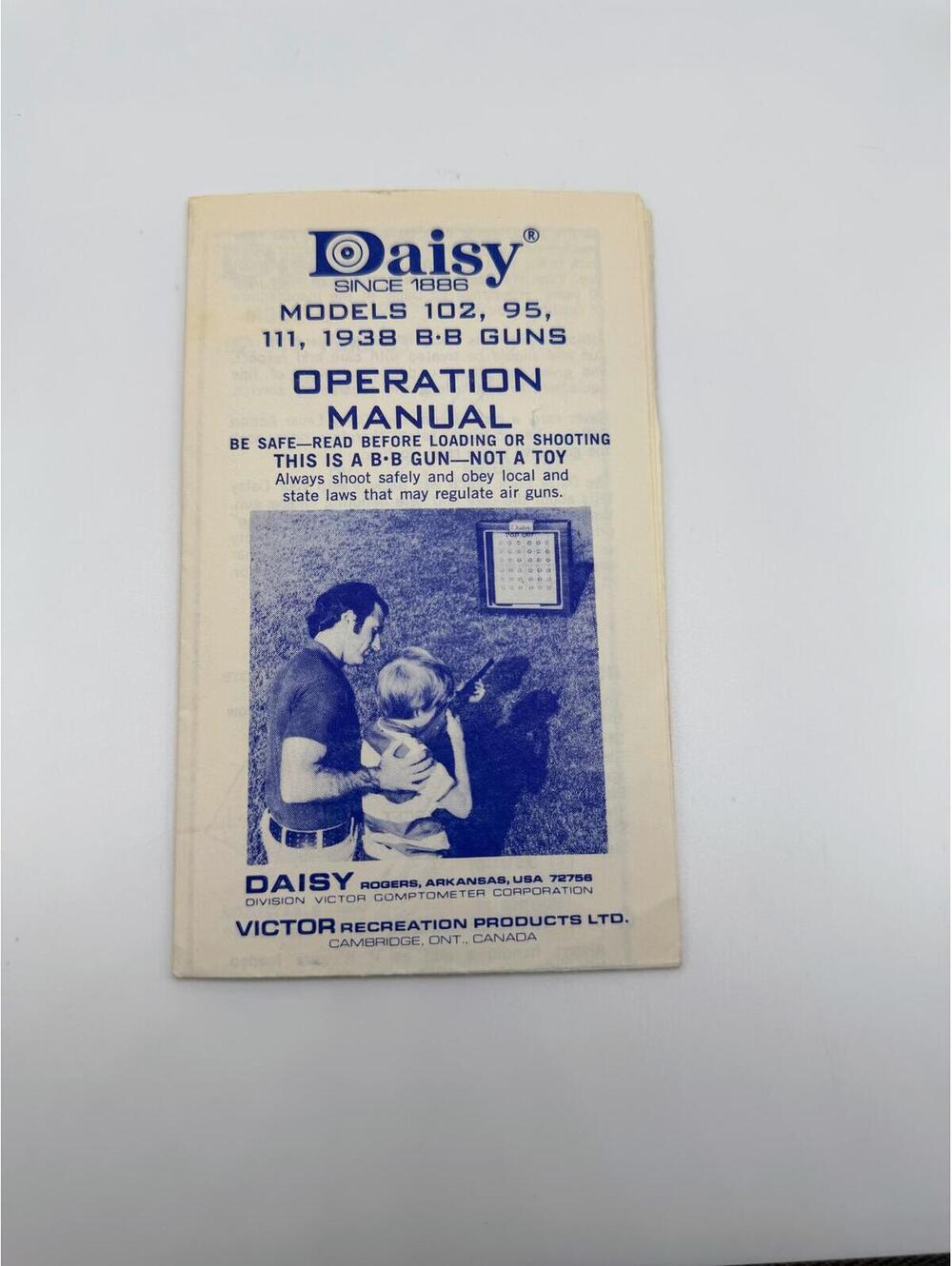 Original Vintage Daisy Model 499 BB Rifle Gun Operation Manual